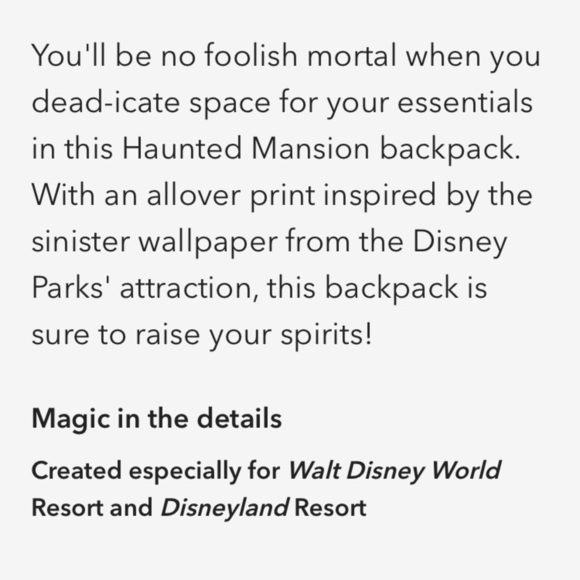 Disney Haunted Mansion Wallpaper Backpack - Picture 5 of 12